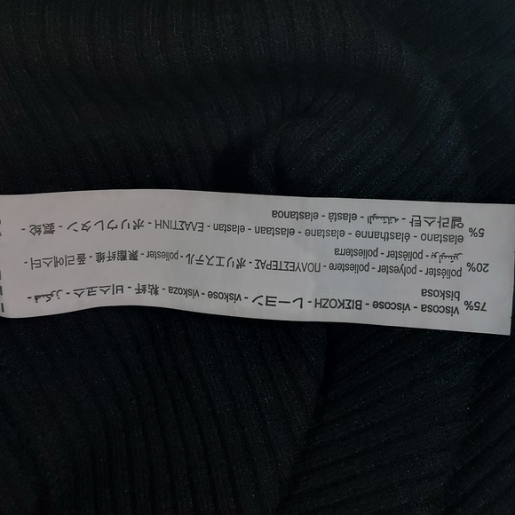 ZARA black rib-knit zipper mock-neck midi dress, L, EUC - Picture 6 of 7